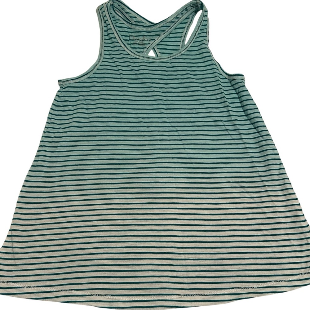 Cherokee Girls' Green Ombré Striped Tank Top - Size Medium (7/8)